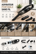 Aspirateur Portable Sans Fil SUITU™ — Mini Aspirateur Voiture, Bureau & Maison